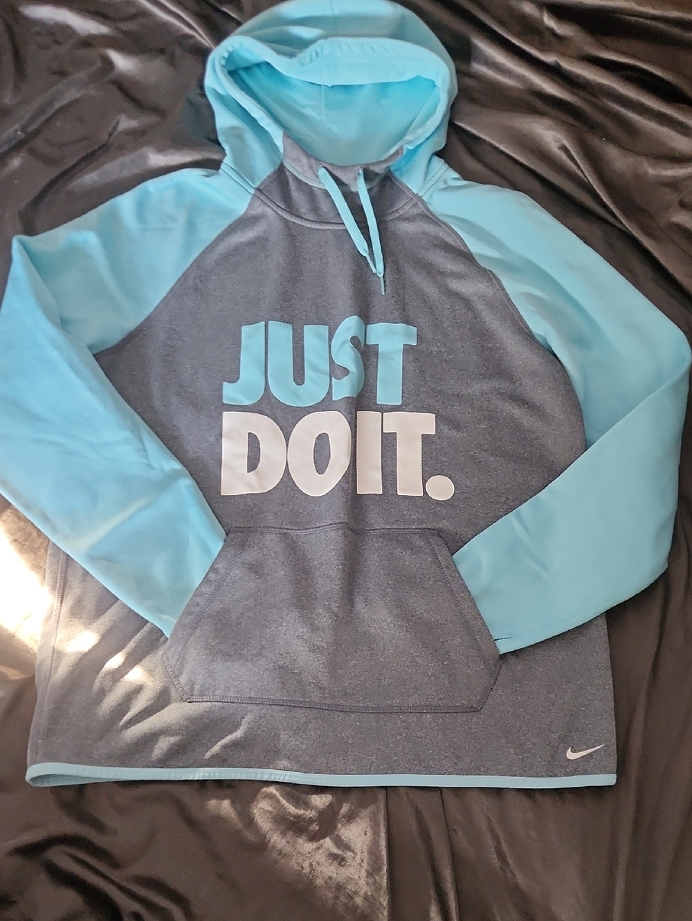 Nike Blue & Grey 'JUST DO IT.' Pullover Hoodie